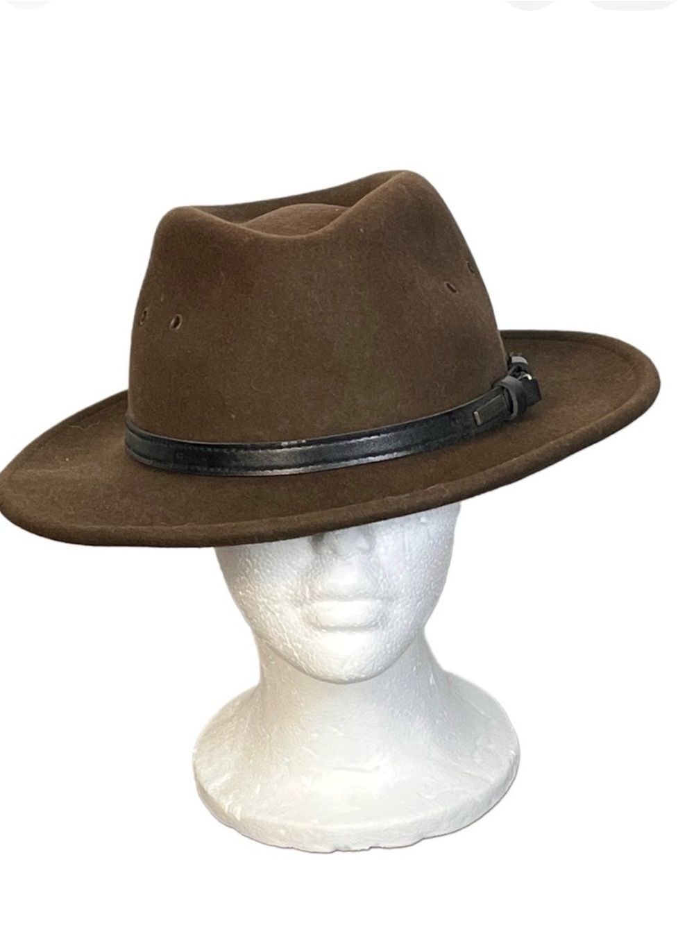 Pendleton Getaway Hat Dark Brown 100% Wool Felt Fedora Medium
